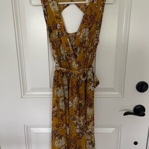 Xhilaration Yellow Gold Wrap Sundress Tie Front V-Neck